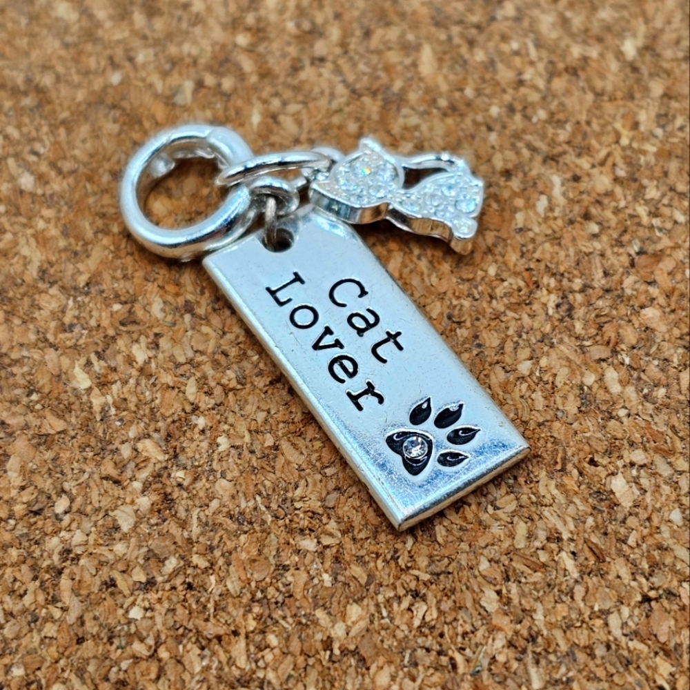 3/$30 🖤 KITTY CAT LOVER CZ DOUBLE CHARM SET FOR PANDORA BRACELETS